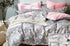 Satino medvilnės patalynės komplektas "Pink Chamomile"